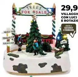 Extracoop Villaggio natale con luci led e rotazione offerta