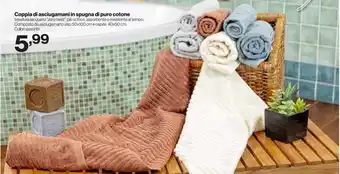 MD Discount Coppia di asciugamani in spugna di puro cotone offerta