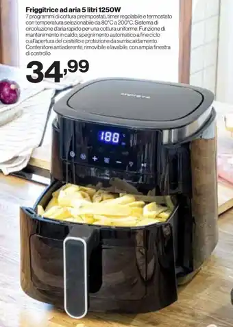 MD Discount Friggitrice ad aria 5 litri 1250W offerta
