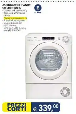 Esselunga ASCIUGATRICE CANDY CR EH8N1DE-S offerta