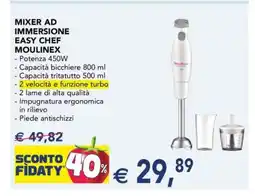 Esselunga MIXER AD IMMERSIONE EASY CHEF MOULINEX offerta