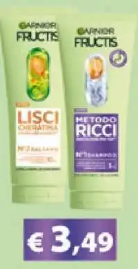 Acqua & Sapone Garnier Fructis Lisci Cheratina & Metodo Ricci offerta