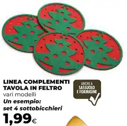 Extracoop Linea complementi tavola in feltro offerta