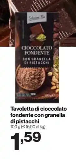 MD Discount Tavoletta di cioccolato fondente con granella di pistacchi offerta