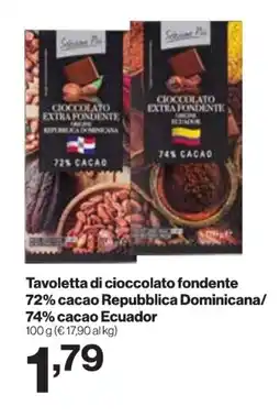 MD Discount Tavoletta di cioccolato fondente 72% cacao Repubblica Dominicana/ 74% cacao Ecuador offerta