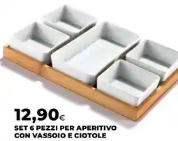 Extracoop Set 6 pezzi per aperitivo con vassoio e ciotole offerta