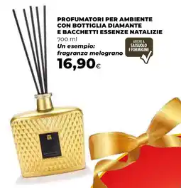 Extracoop Profumatori per ambiente con bottiglia diamante e bacchetti essenze natalizie offerta
