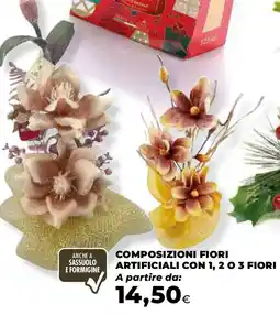 Extracoop Composizioni fiori artificiali con 1, 2 o 3 fiori offerta