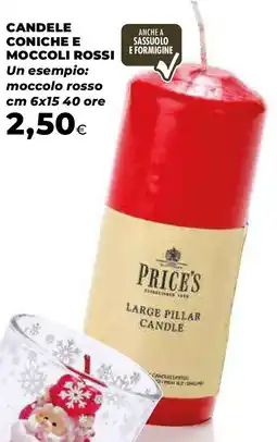 Extracoop Candele coniche e moccoli rossi offerta