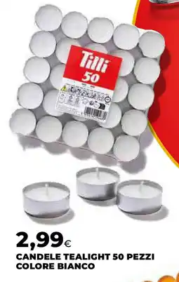 Extracoop Candele tealight 50 pezzi colore bianco offerta