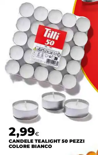 Candele tealight 50 pezzi colore bianco