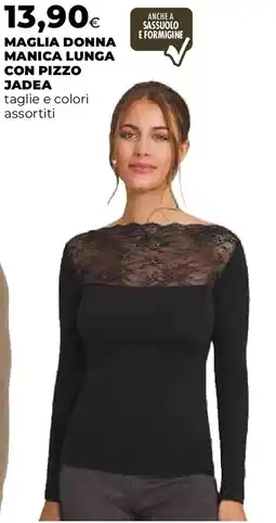Extracoop Maglia donna manica lunga con pizzo JADEA offerta