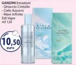 Acqua & Sapone GANDINI Emozioni - Ghiaccio Cristallo Cielo Azzurro - Mare Infinito Edt Vapo offerta