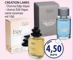 Acqua & Sapone CREATION LAMIS -Donna Edp Vapo - Uomo Edt Vapo offerta