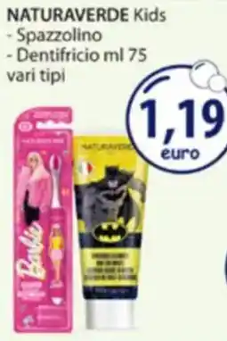 Acqua & Sapone NATURAVERDE Kids -Spazzolino -Dentifricio offerta