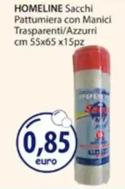 Acqua & Sapone HOMELINE Sacchi Pattumiera con Manici Trasparenti/Azzurri offerta