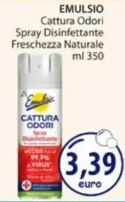Acqua & Sapone EMULSIO Cattura Odori Spray Disinfettante Freschezza Naturale offerta