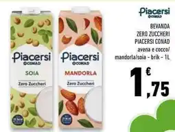 Conad Superstore Bevanda zero zuccheri PIACERSI CONAD offerta