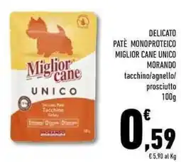 Conad Superstore Delicato patè monoproteico miglior cane unico MORANDO offerta