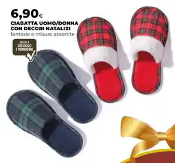 Extracoop Ciabatta uomo/donna con decori natalizi offerta