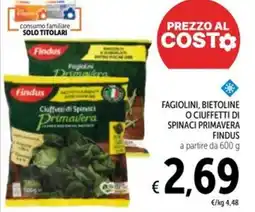 Spazio Conad Fagiolini, bietoline o ciuffetti di spinaci primavera FINDUS offerta