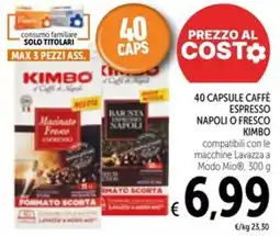 Spazio Conad 40 capsule caffè espresso napoli o fresco KIMBO offerta