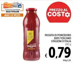 Spazio Conad Passata di pomodoro 100% toscano stagioni d'italia offerta