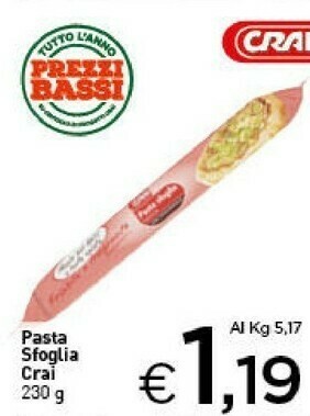Crai Pasta sfoglia offerta