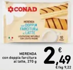 Spazio Conad Conad merenda doppia farcitura al latte offerta