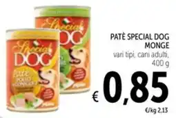 Spazio Conad Patè special dog monge offerta