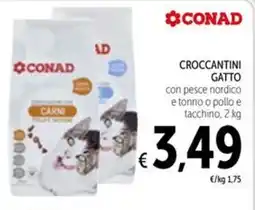Spazio Conad Conad croccantini gatto con pesce nordico e tonno o pollo e tacchino offerta