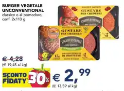 Esselunga Burger vegetale unconventional classico o al pomodoro offerta