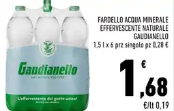 Conad City Fardello acqua minerale effervescente naturale GAUDIANELLO offerta