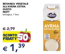Esselunga Bevanda vegetale all'avena extra gusto matt biologica offerta