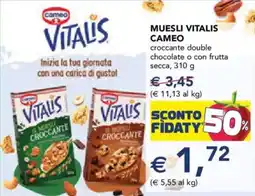 Esselunga Muesli vitalis cameo croccante double chocolate o con frutta secca offerta