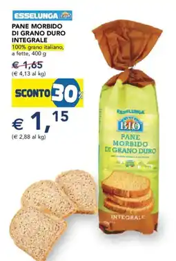 Esselunga Esselunga bio pane morbido di grano duro integrale offerta