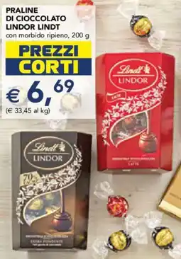 Esselunga Praline di cioccolato lindor lindt con morbido ripieno offerta
