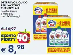 Esselunga Detersivo liquido per lavatrice chanteclair muschio bianco o marsiglia, offerta