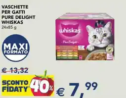 Esselunga Vaschette per gatti pure delight WHISKAS offerta