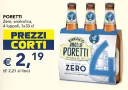 Esselunga PORETTI Zero, analcolica, 4 luppoli offerta