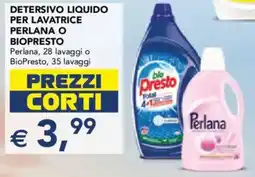 Esselunga Detersivo liquido per lavatrice PERLANA O BIOPRESTO offerta