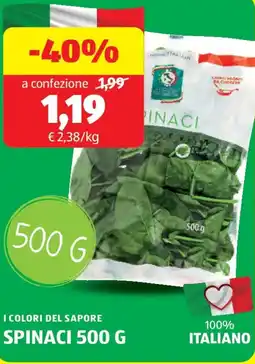 ALDI I colori del sapore spinaci offerta