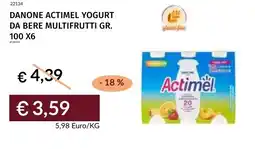 Prezzemolo e Vitale Danone actimel yogurt da bere multifrutti offerta