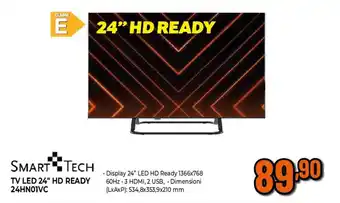 SMART TECH TV LED 24" HD READY 24HNO1VC
