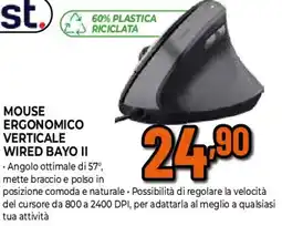 Ipercoop Trust mouse ergonomico verticale wired bayo II offerta