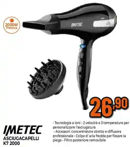 Ipercoop Imetec asciugacapelli K7 2000 offerta