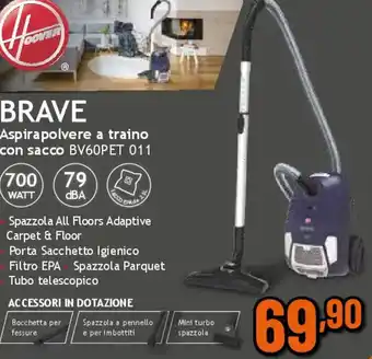 BRAVE Aspirapolvere a traino con sacco BV60PET 011