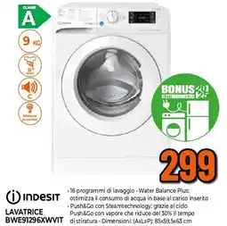 Ipercoop Indesit LAVATRICE BWE91296XWVIT offerta