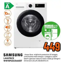 Ipercoop SAMSUNG LAVATRICE WW10FG5U34EET offerta