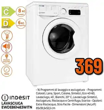 Indesit LAVASCIUGA EWDE861483WITN